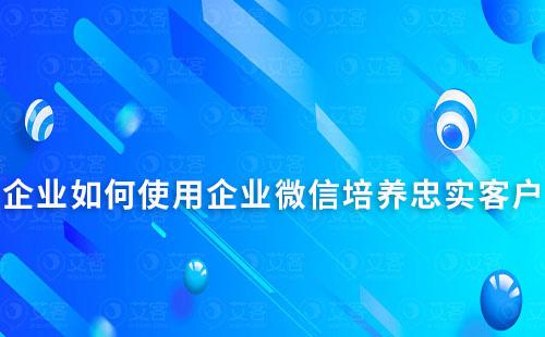 企業(yè)如何使用企業(yè)微信培養(yǎng)忠實客戶