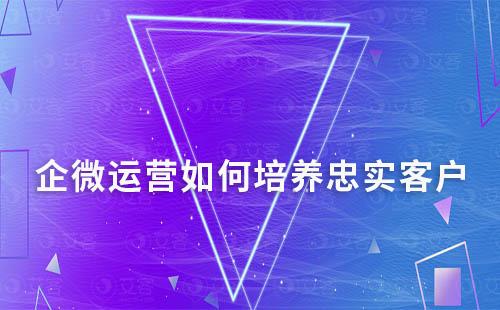 企業(yè)如何通過企微運營培養(yǎng)忠實客戶